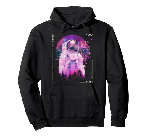 Astronaut Vs Butterflies L Glitch Hoodie - Fun Novelty Design Men Women - T-Shirt, Sweatshirt, Hoodie