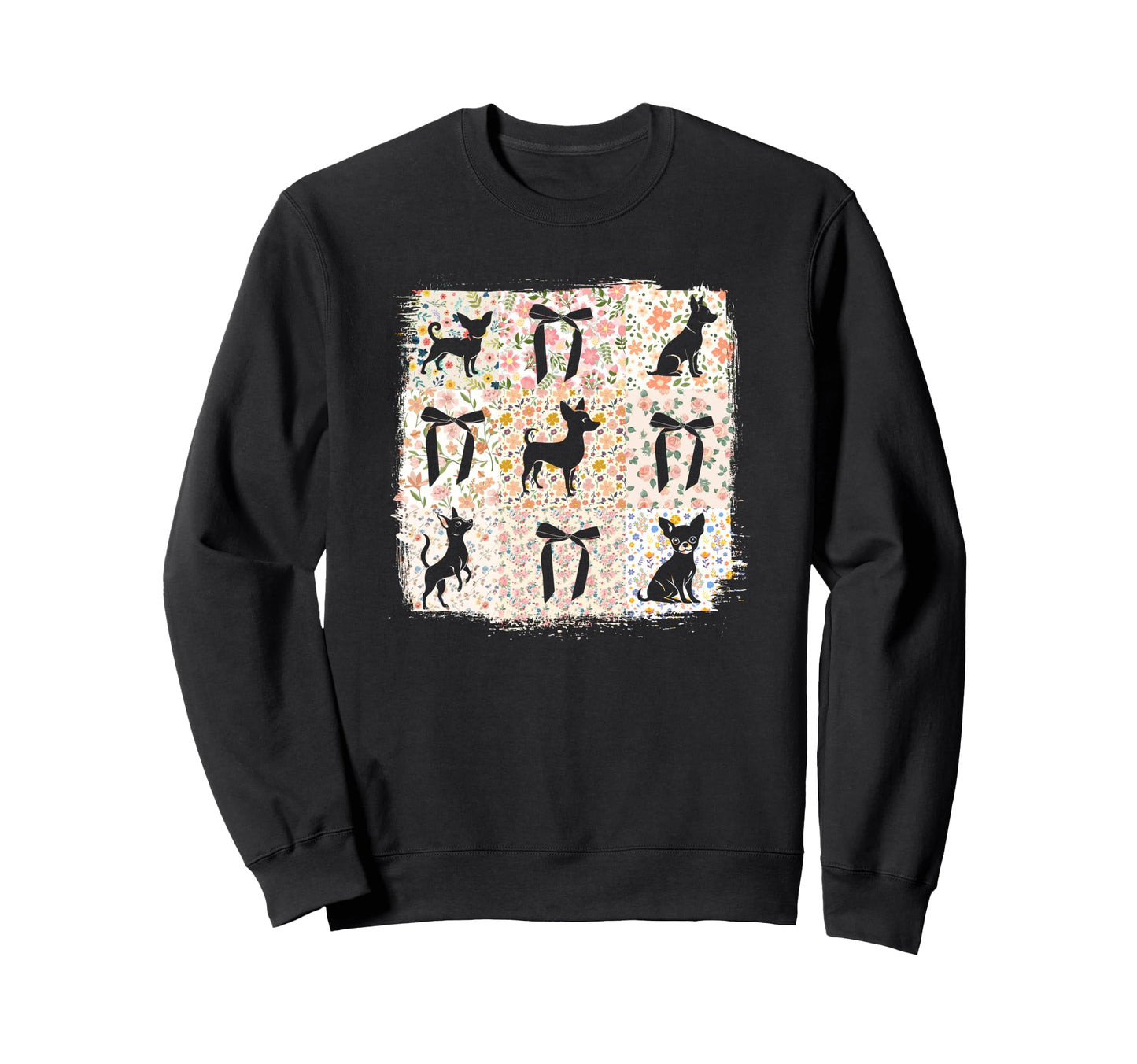 Boho Flower Chihuahua Dog Mom Sweatshirt - Minimalist Print for Adults - T-Shirt, Sweatshirt, Hoodie