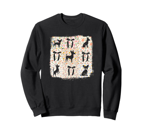 Boho Flower Chihuahua Dog Mom Sweatshirt - Minimalist Print for Adults - T-Shirt, Sweatshirt, Hoodie