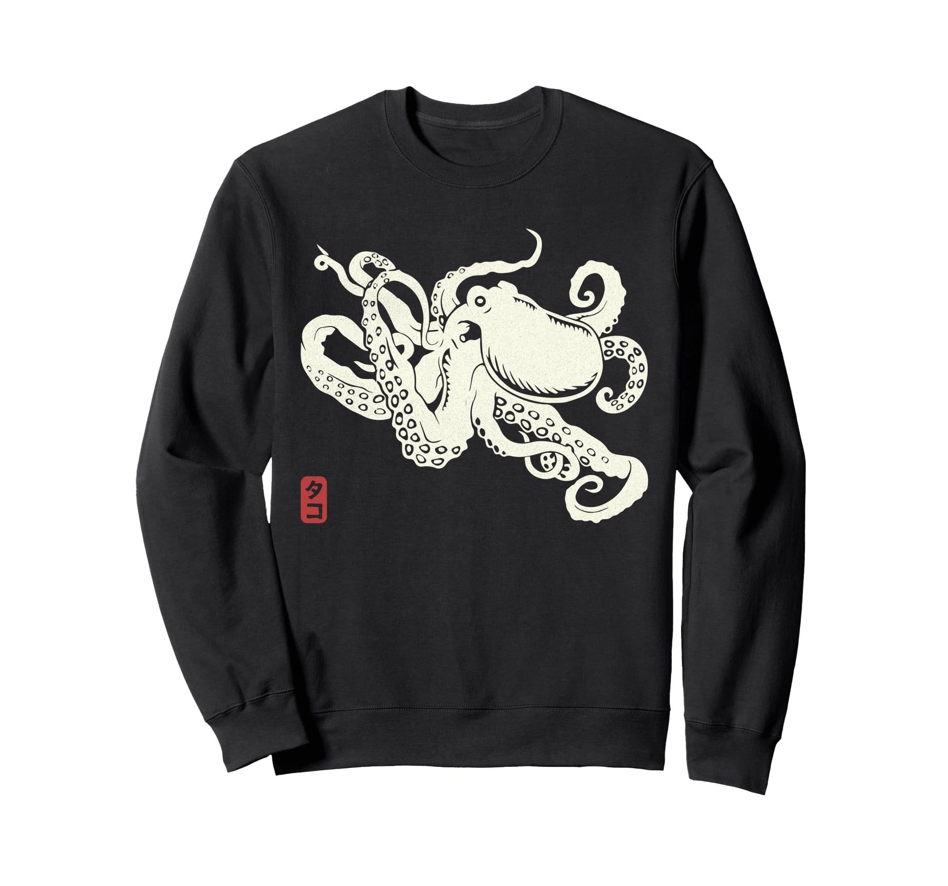 Japanese Aesthetic Asian Kraken Sweatshirt - Fun Novelty Design Men Women - T-Shirt, Sweatshirt, Hoodie