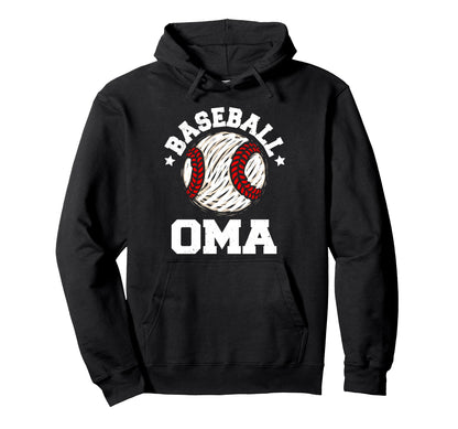 Baseball Oma Distressed Funny Grandma Game Hoodie - Trendy Graphic Unisex - T-Shirt, Sweatshirt, Hoodie