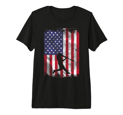 American Flag Baseball Player T-Shirt - Fun Novelty Design Unisex - T-Shirt, Sweatshirt, Hoodie