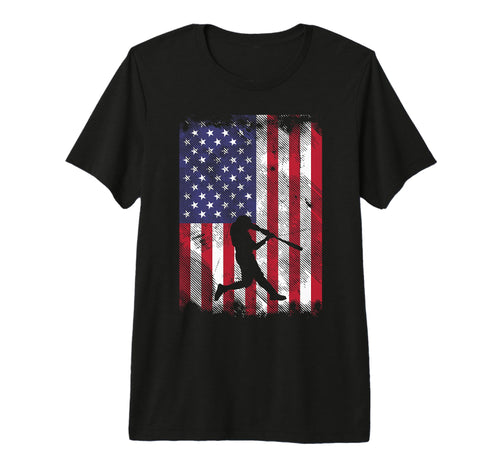 American Flag Baseball Player T-Shirt - Fun Novelty Design Unisex - T-Shirt, Sweatshirt, Hoodie