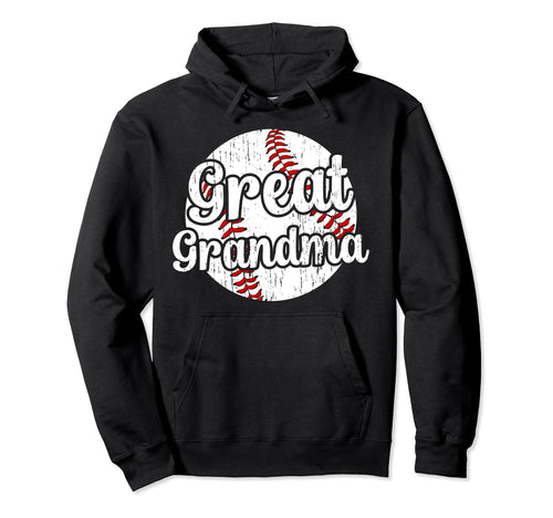 Baseball Great Grandma Baseball Player Hoodie - Trendy Graphic for Adults - T-Shirt, Sweatshirt, Hoodie