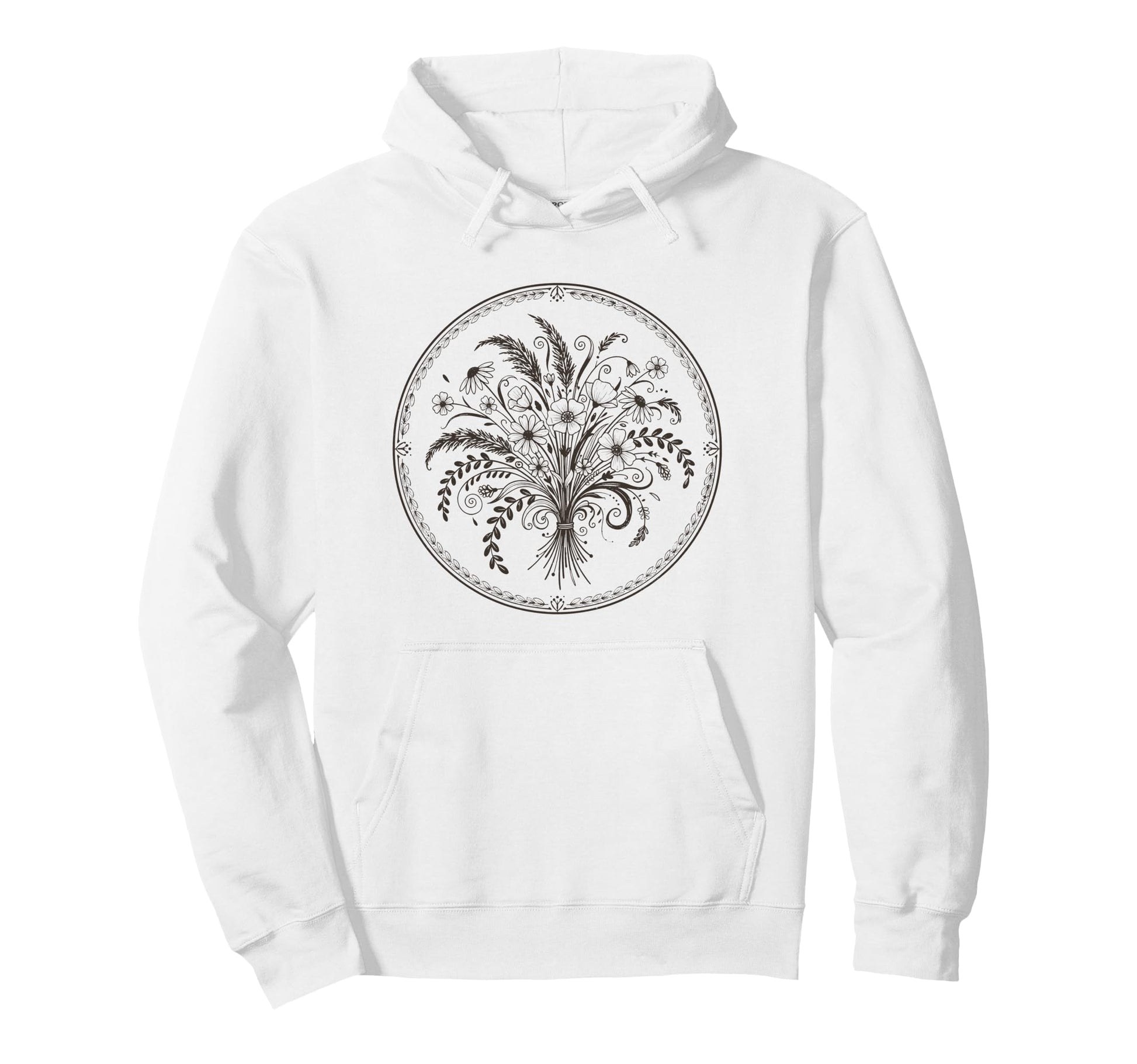 Boho Wildflowers Watercolor Floral Hoodie - Graphic Print for Adults - T-Shirt, Sweatshirt, Hoodie