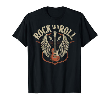 Rock N Roll Electric Guitar Rock Band T-Shirt - Minimalist Print Men Women - T-Shirt, Sweatshirt, Hoodie