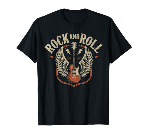 Rock N Roll Electric Guitar Rock Band T-Shirt - Minimalist Print Men Women - T-Shirt, Sweatshirt, Hoodie