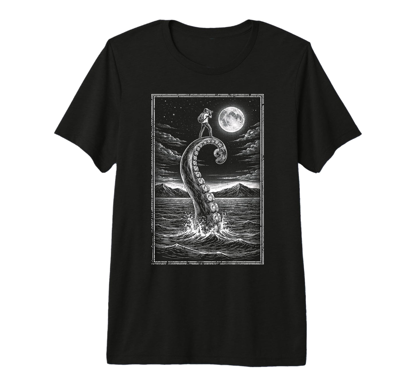 Photographer Octopus Moon Camera T-Shirt - Novelty Apparel Unisex - T-Shirt, Sweatshirt, Hoodie