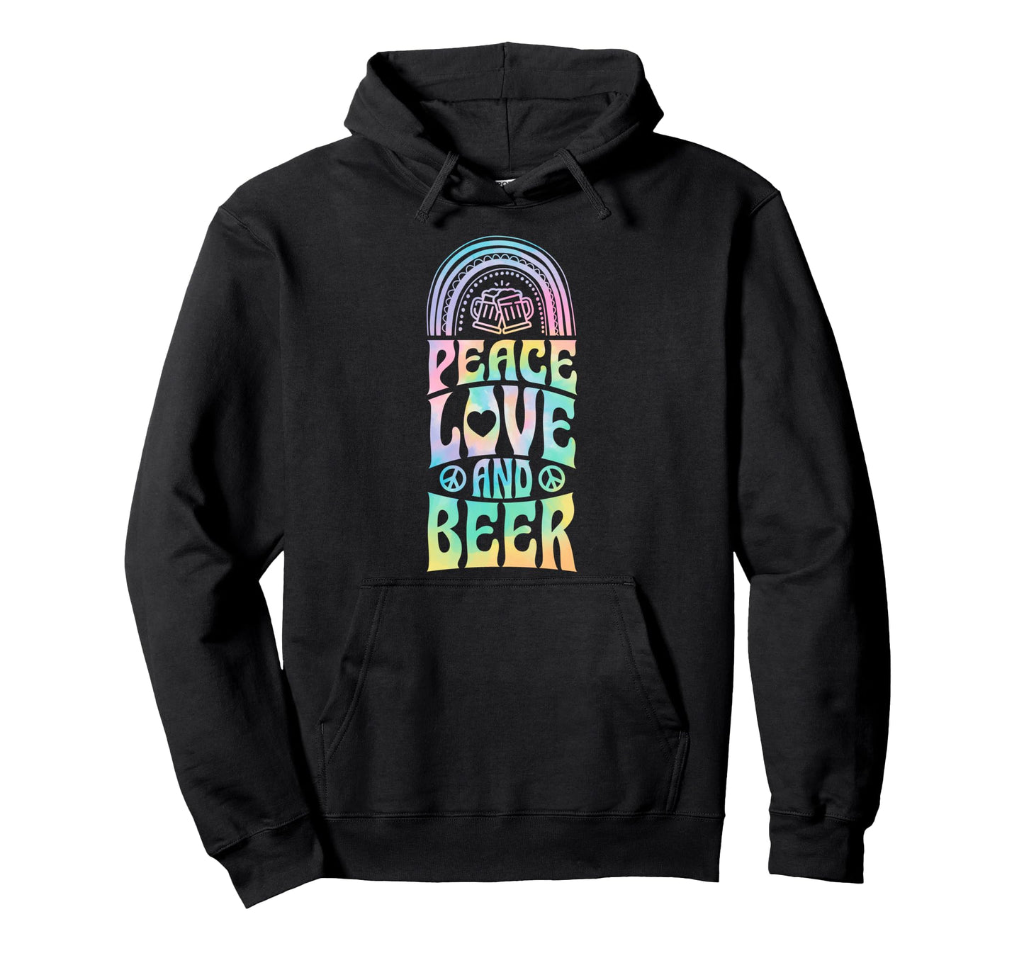 Peace Love And Beer Bohemian Hoodie - Casual Everyday Wear for Adults - T-Shirt, Sweatshirt, Hoodie
