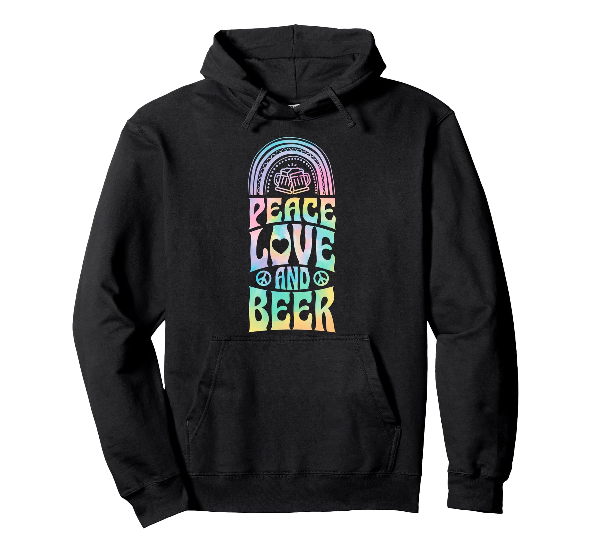 Peace Love And Beer Bohemian Hoodie - Casual Everyday Wear for Adults - T-Shirt, Sweatshirt, Hoodie