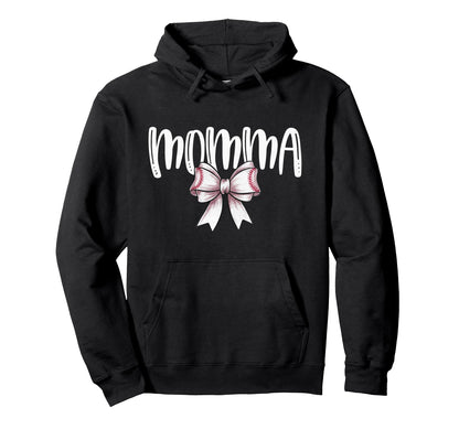 Coquette Baseball Momma Spirit Hoodie - Novelty Apparel for Adults - T-Shirt, Sweatshirt, Hoodie
