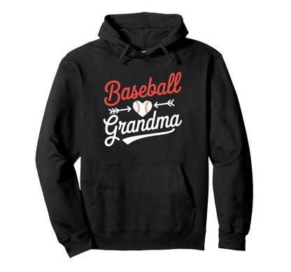 Baseball Grandma Heart Arrow Hoodie - Casual Everyday Wear for Adults - T-Shirt, Sweatshirt, Hoodie