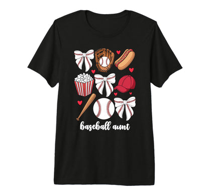Baseball Aunt Coquette Bow Nephew T-Shirt - Custom Art Print Men Women - T-Shirt, Sweatshirt, Hoodie