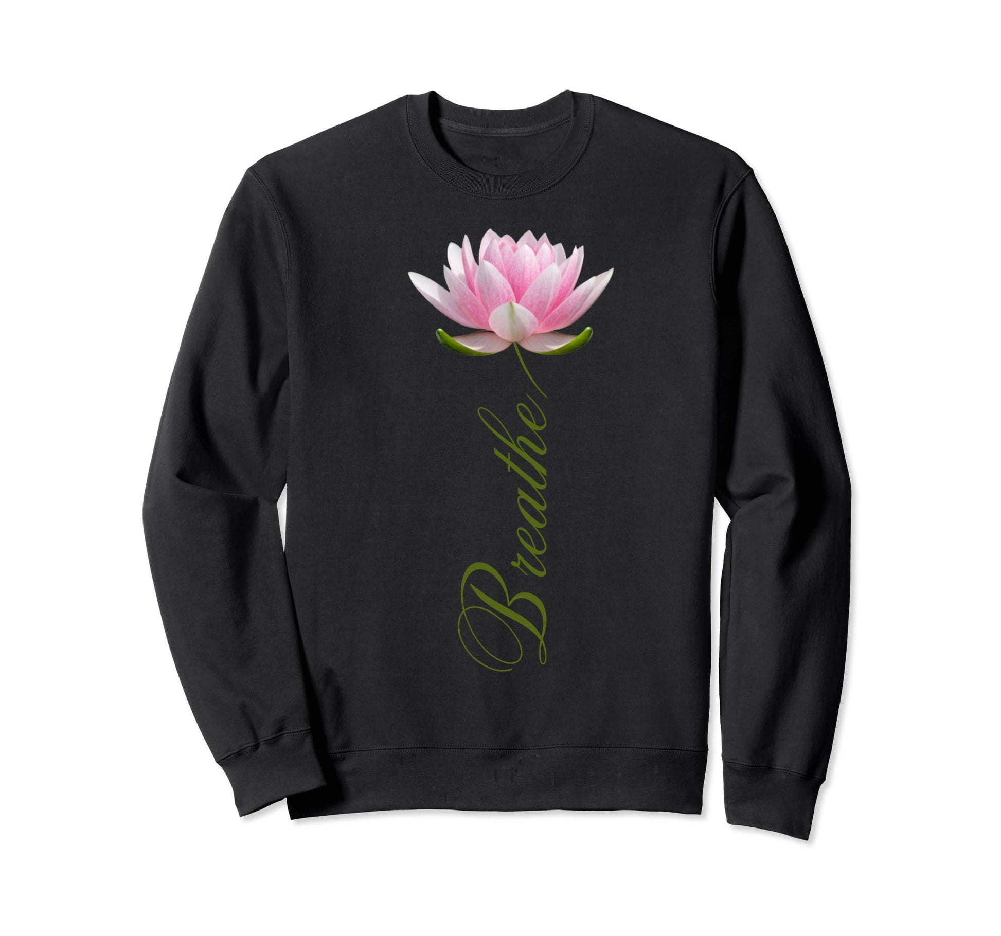 Lotus Flower Yoga Breathe Sweatshirt - Minimalist Print for Adults - T-Shirt, Sweatshirt, Hoodie