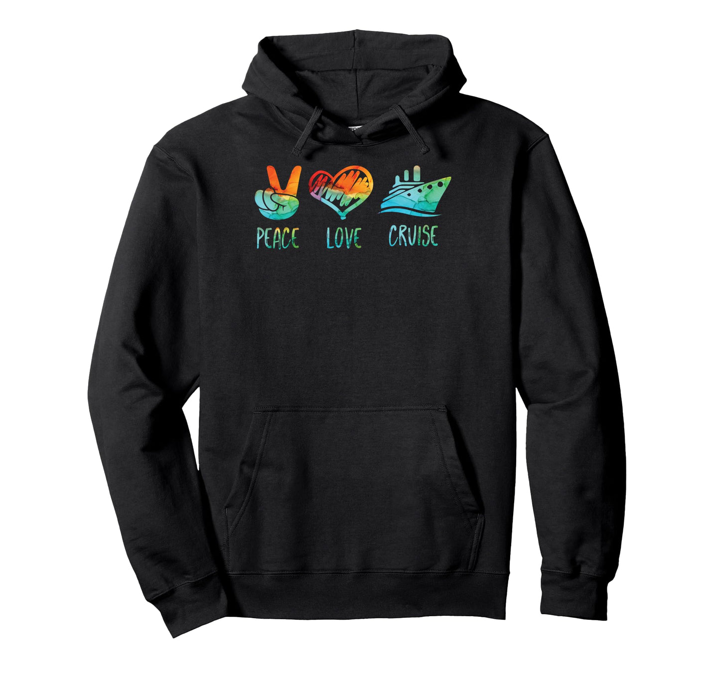 Peace Love And Cruise Ship Hoodie - Fun Novelty Design for Adults - T-Shirt, Sweatshirt, Hoodie