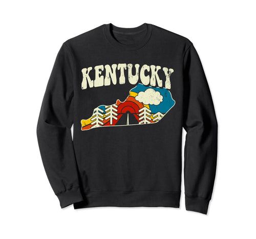 Kentucky State Rainbow Hippie 70S Map Sweatshirt - Unique Graphic Men Women - T-Shirt, Sweatshirt, Hoodie
