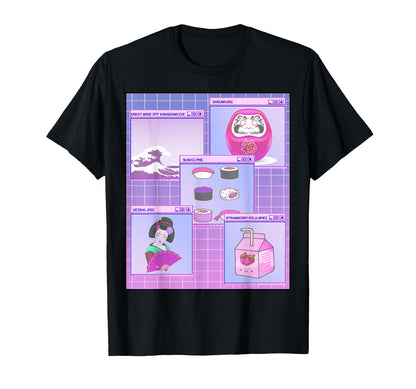 Japanese Vaporwave Aesthetic Kanagawa T-Shirt - Unique Graphic for Adults - T-Shirt, Sweatshirt, Hoodie