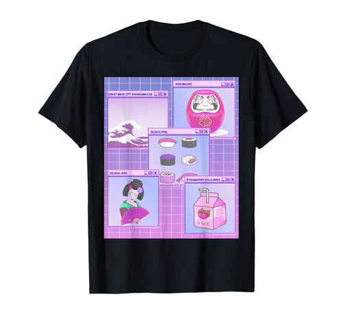 Japanese Vaporwave Aesthetic Kanagawa T-Shirt - Unique Graphic for Adults - T-Shirt, Sweatshirt, Hoodie