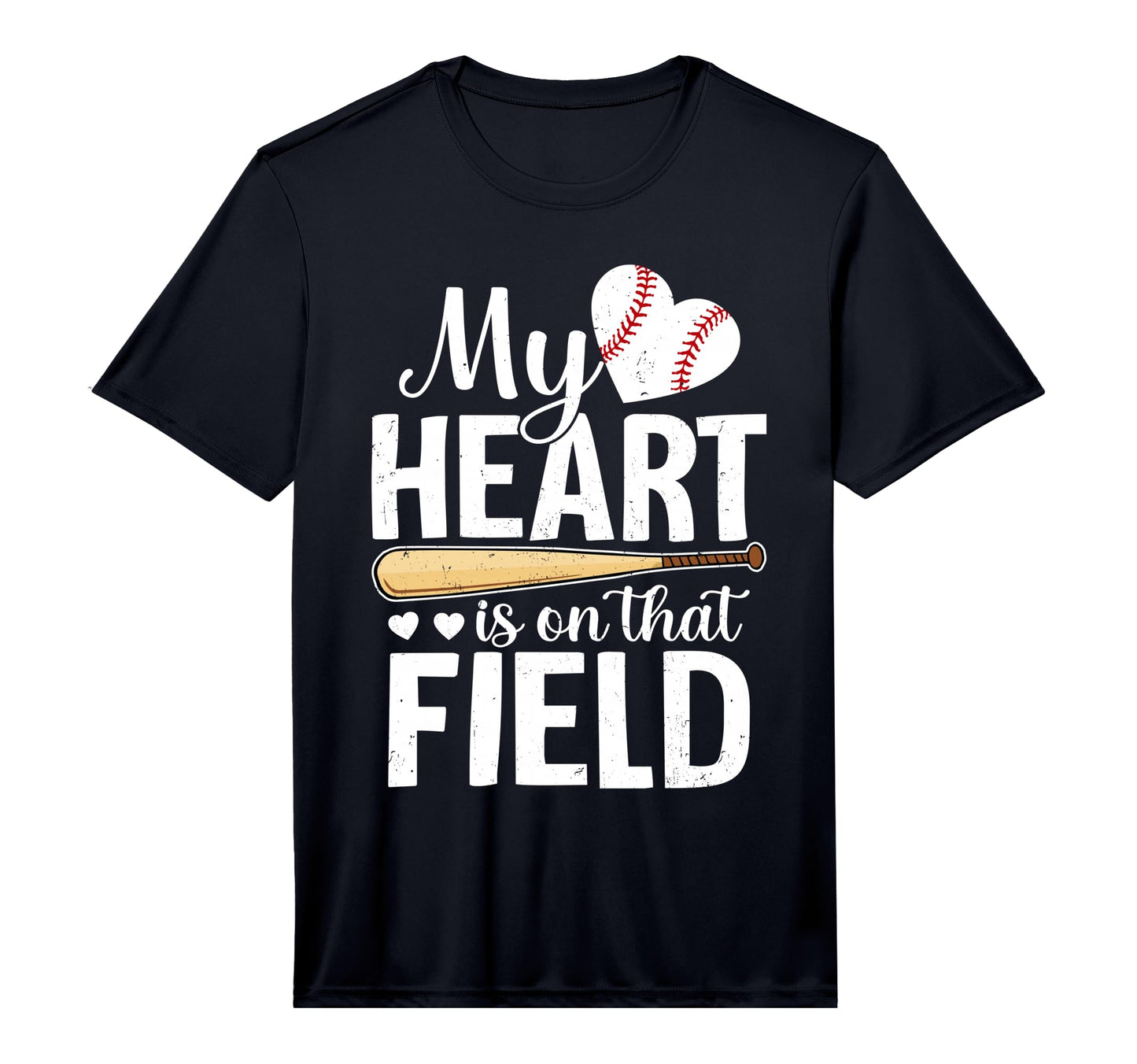 Mens My Heart Is That Field Baseball T-Shirt - Minimalist Print Men Women - T-Shirt, Sweatshirt, Hoodie