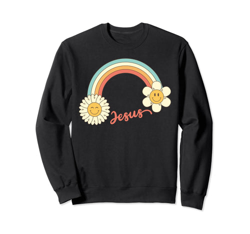 Christian Boho Rainbow Jesus Sweatshirt - Fun Novelty Design for Adults - T-Shirt, Sweatshirt, Hoodie