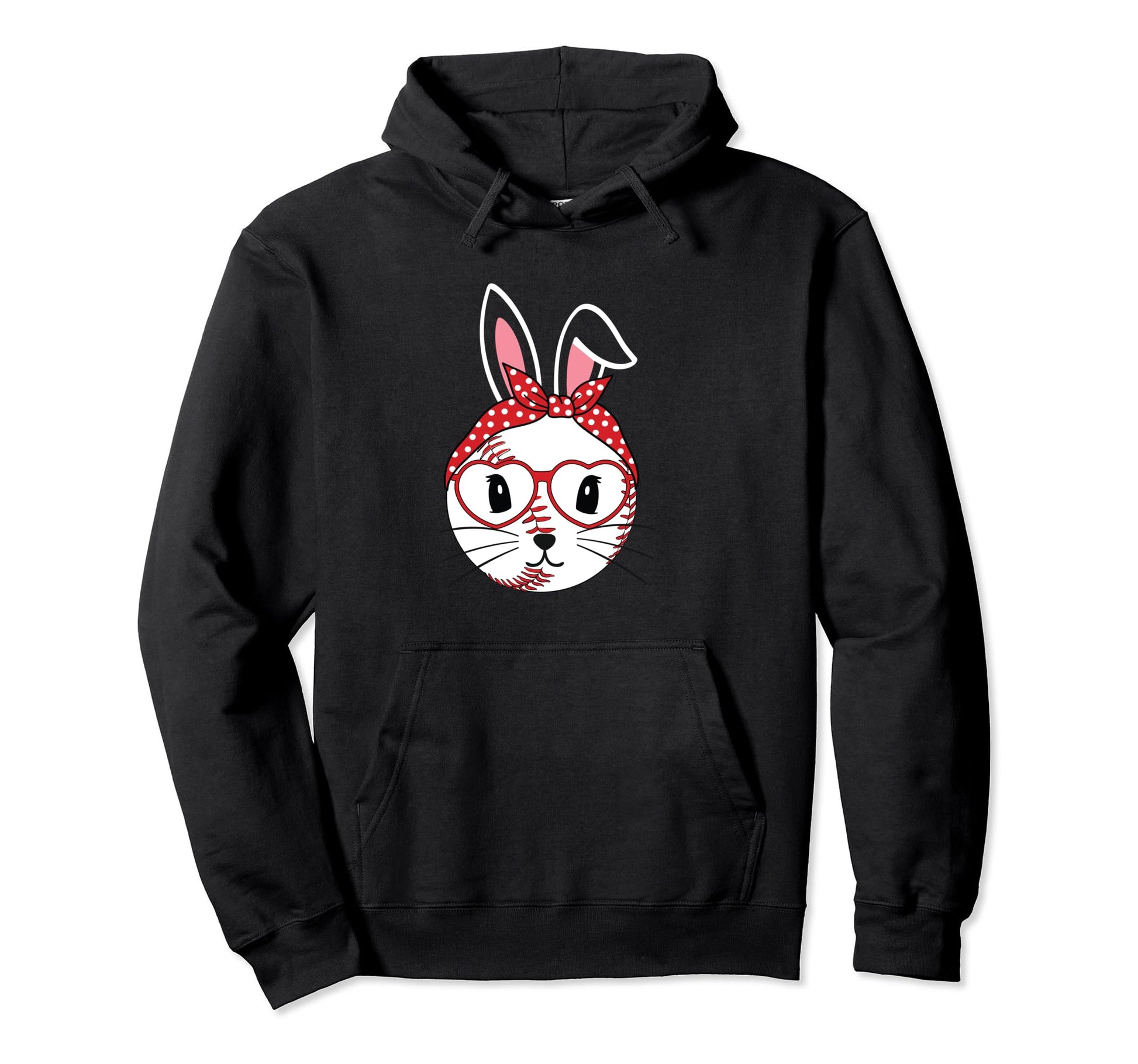 Happy Easter Bunny Playing Baseball Hoodie - Custom Art Print Men Women - T-Shirt, Sweatshirt, Hoodie