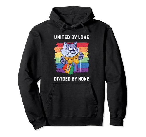 Lgbtq Cat Pride Month United Love Hoodie - Fun Novelty Design for Adults - T-Shirt, Sweatshirt, Hoodie