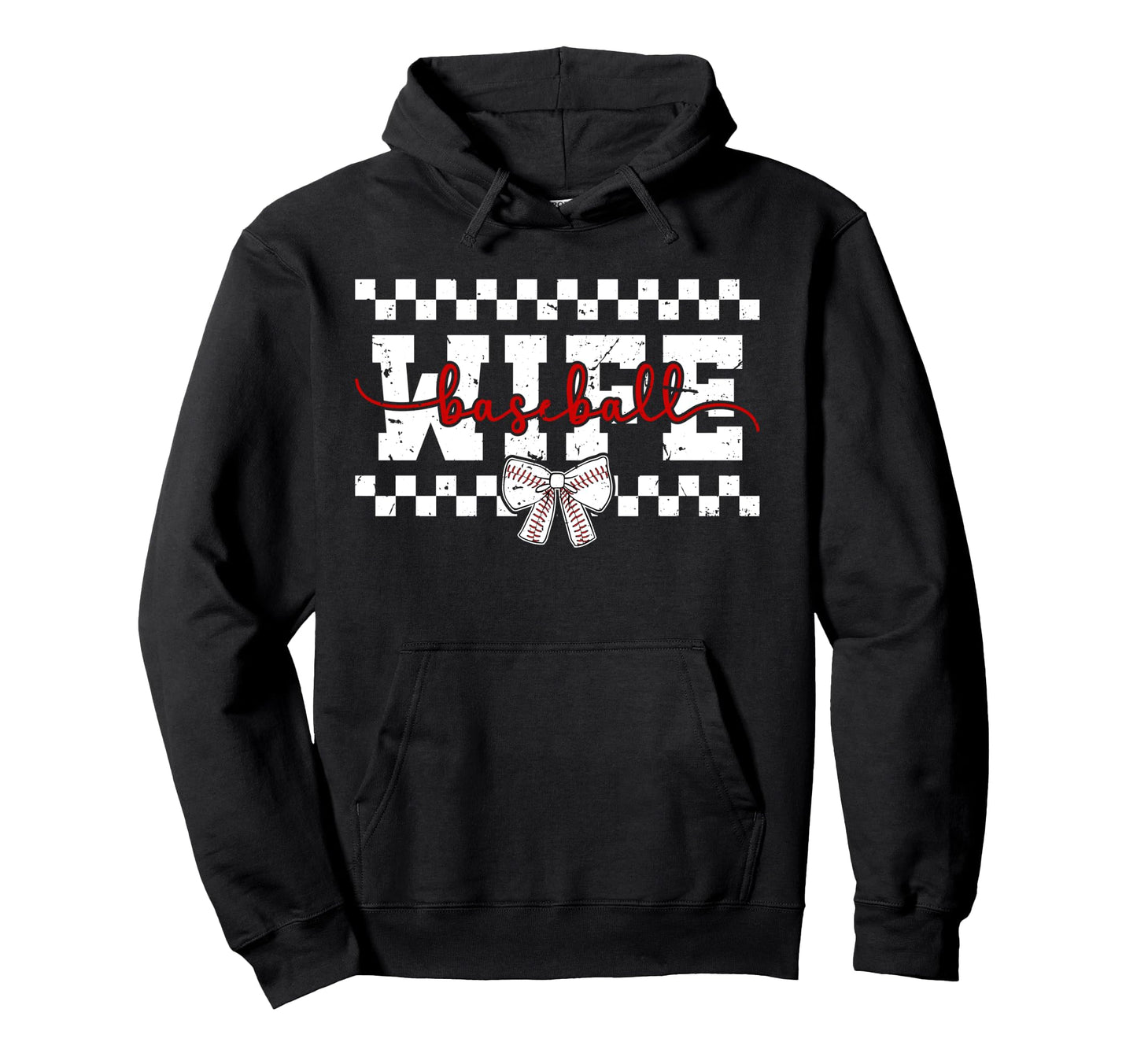 Baseball Wife Coquette Wife Baseball Hoodie - Minimalist Print for Adults - T-Shirt, Sweatshirt, Hoodie