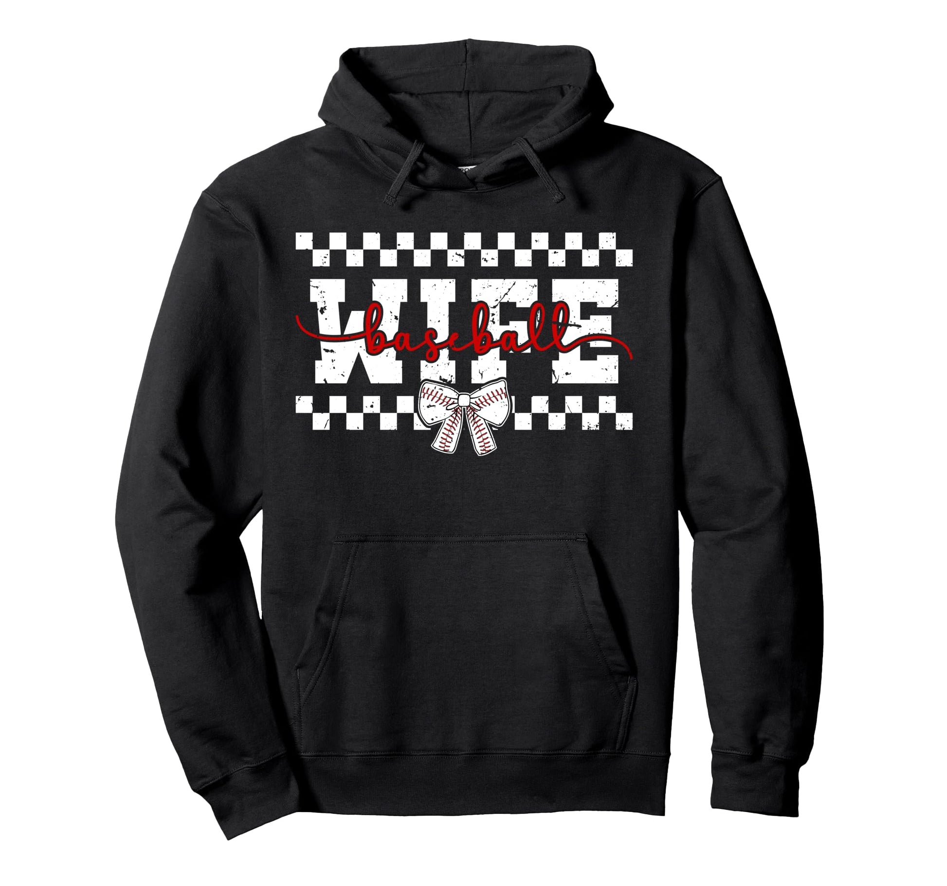 Baseball Wife Coquette Wife Baseball Hoodie - Minimalist Print for Adults - T-Shirt, Sweatshirt, Hoodie