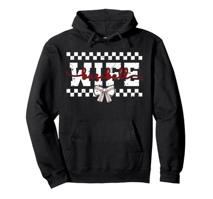 Baseball Wife Coquette Wife Baseball Hoodie - Minimalist Print for Adults - T-Shirt, Sweatshirt, Hoodie