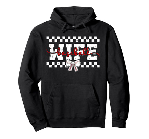 Baseball Wife Coquette Wife Baseball Hoodie - Minimalist Print for Adults - T-Shirt, Sweatshirt, Hoodie