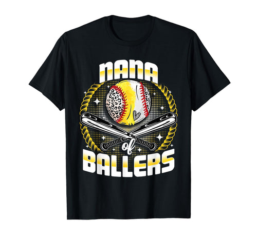 Baseball Softball Nana Ballers T-Shirt - Streetwear Style for Adults - T-Shirt, Sweatshirt, Hoodie