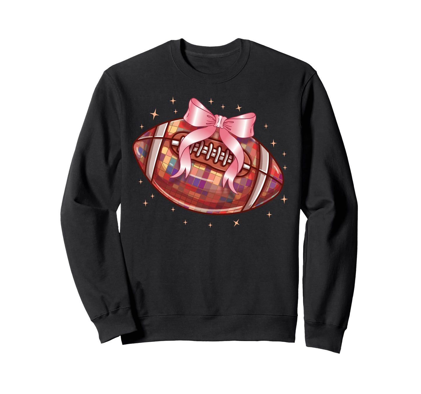Disco Coquette Football Lover Mom Bow Sweatshirt - Trendy Graphic Unisex - T-Shirt, Sweatshirt, Hoodie