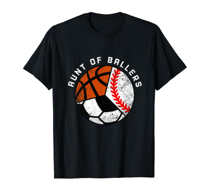Aunt Ballers Funny Baseball Soccer T-Shirt - Custom Art Print Unisex - T-Shirt, Sweatshirt, Hoodie
