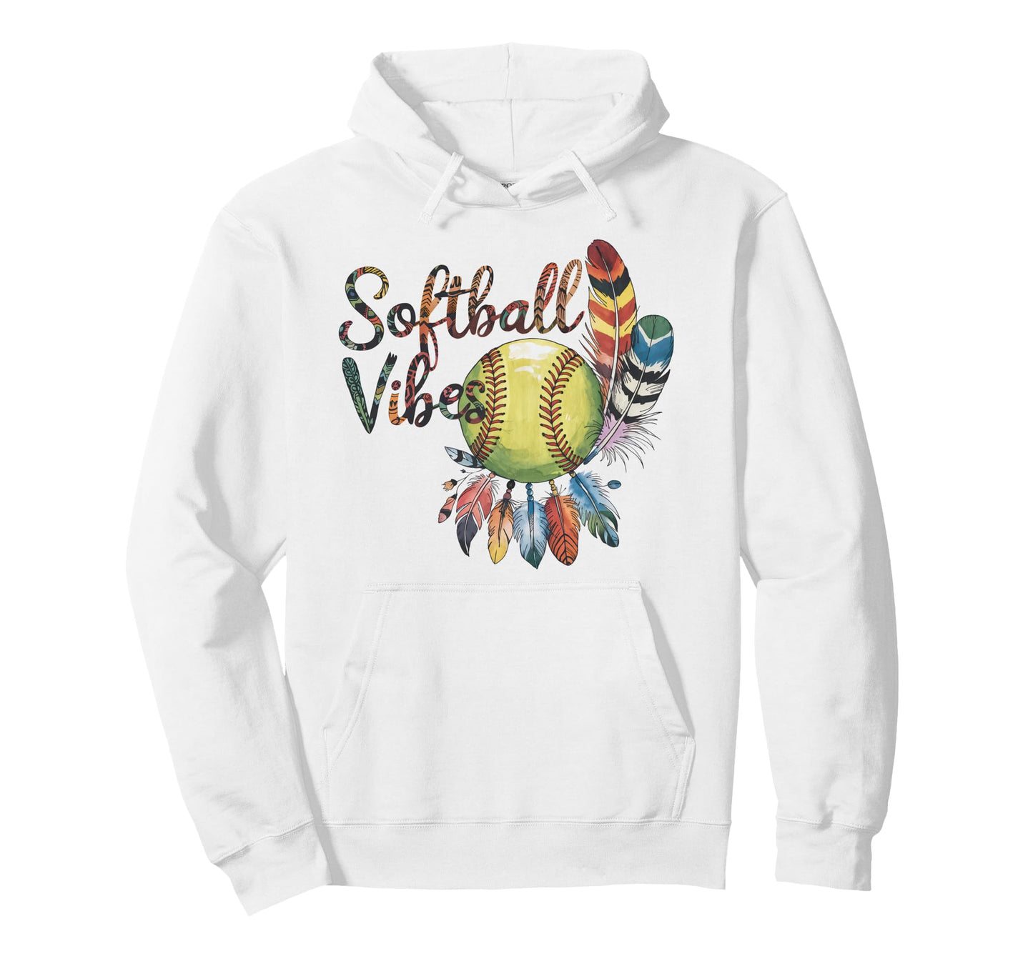 Softball Vibes Groovy Game Day Hoodie - Aesthetic Graphic for Adults - T-Shirt, Sweatshirt, Hoodie