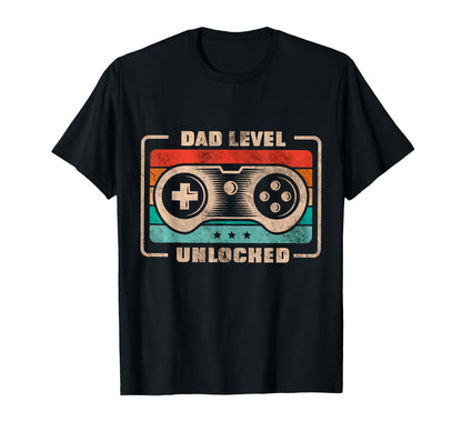 Funny New Dad Dad Level Unlocked Day T-Shirt - Custom Art Print Men Women - T-Shirt, Sweatshirt, Hoodie