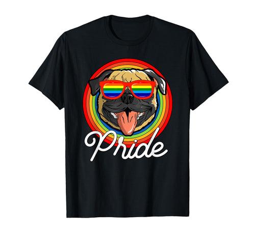 Pug Lgbt Pride Dog Rainbow Sunglasses T-Shirt - Trendy Graphic for Adults - T-Shirt, Sweatshirt, Hoodie