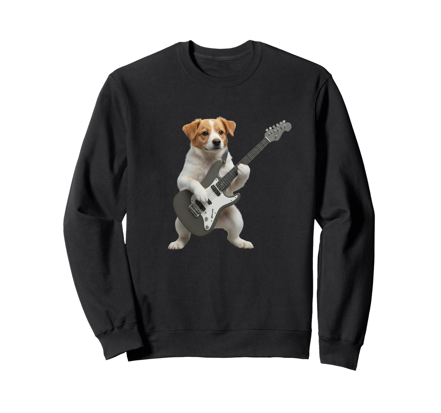 Funny Guitar Puppy Rocking Sweatshirt - Casual Everyday Wear for Adults - T-Shirt, Sweatshirt, Hoodie