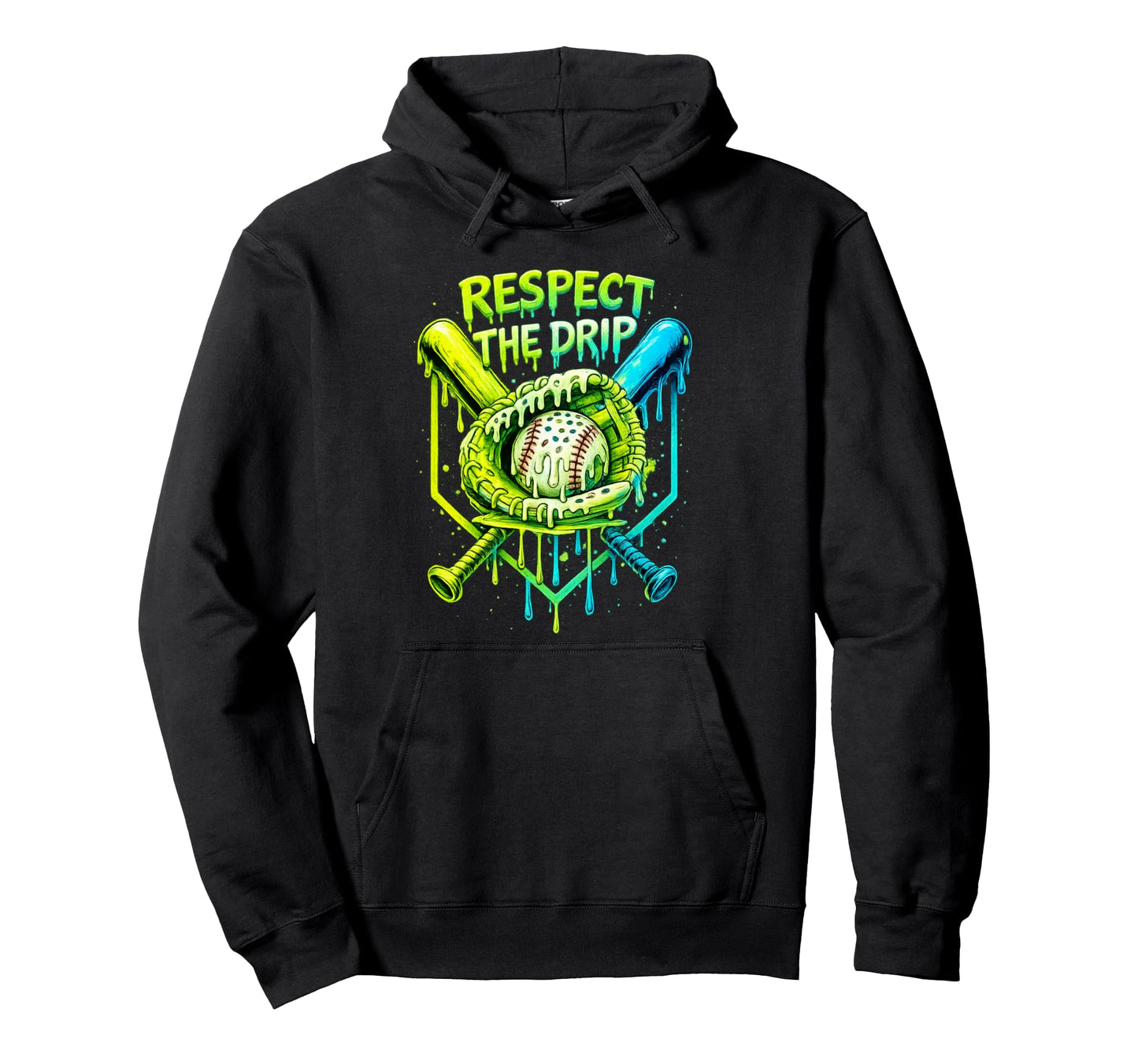 Baseball Drip Team And Ice Cream Hoodie - Aesthetic Graphic Men Women - T-Shirt, Sweatshirt, Hoodie
