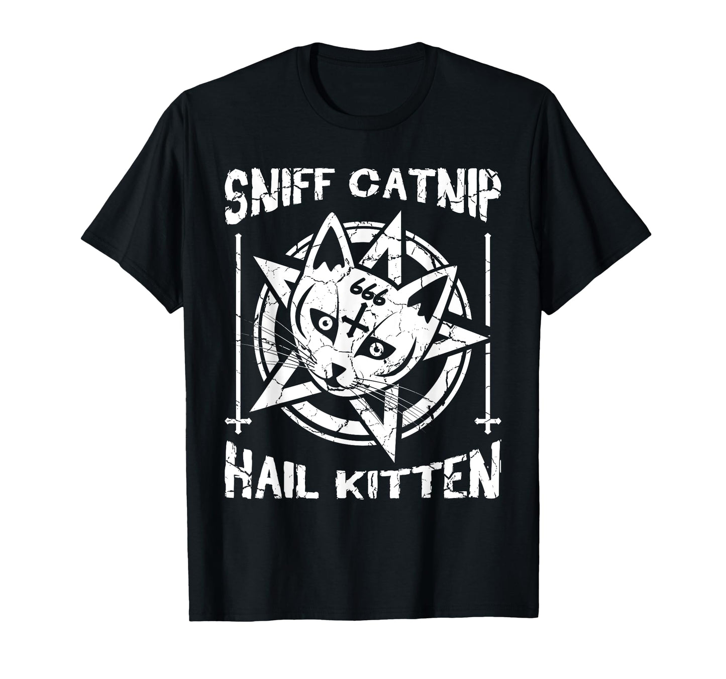 Sniff Catnip Hail Kitten Death Metal Cat T-Shirt - Graphic Print Men Women - T-Shirt, Sweatshirt, Hoodie