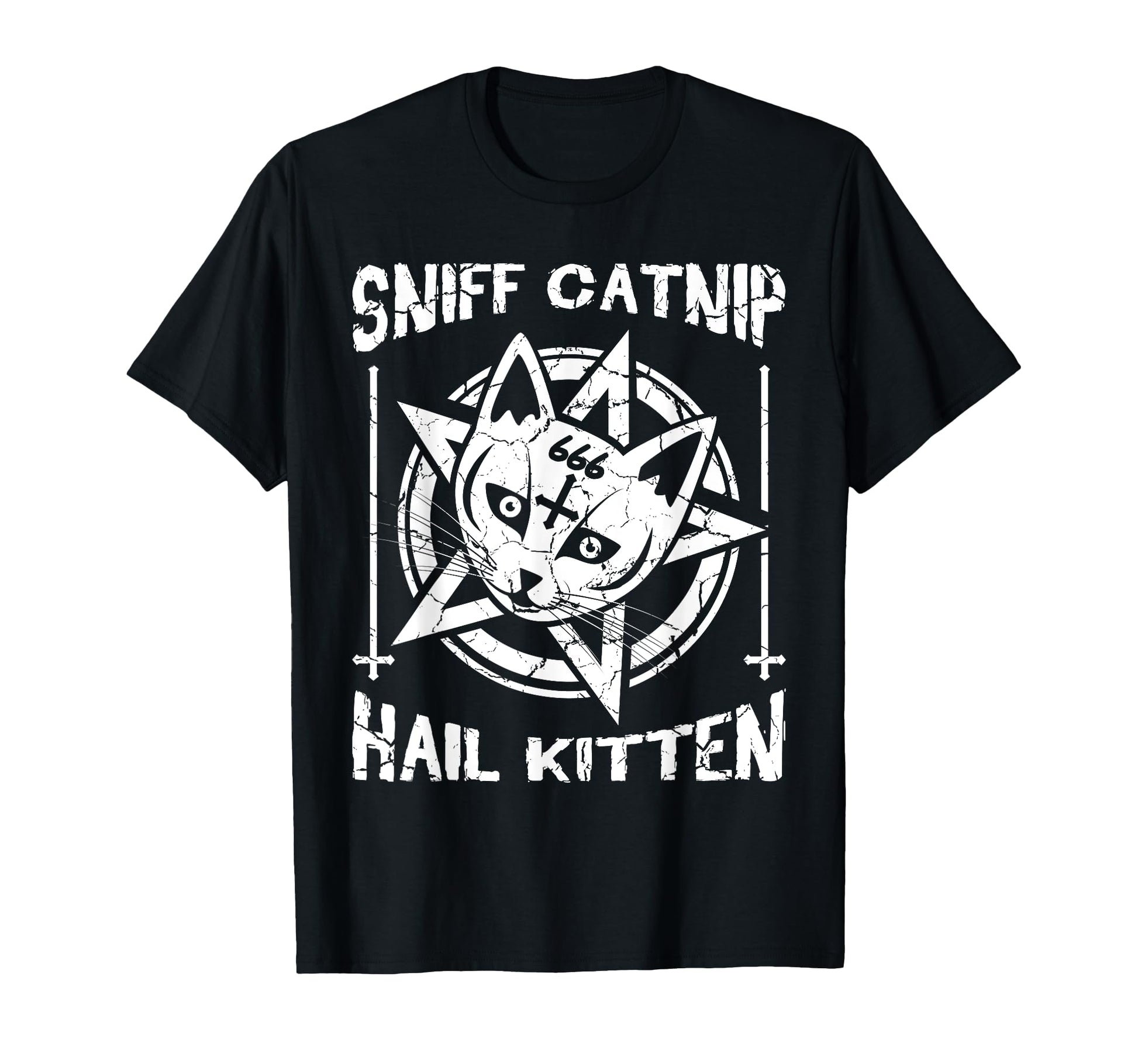 Sniff Catnip Hail Kitten Death Metal Cat T-Shirt - Graphic Print Men Women - T-Shirt, Sweatshirt, Hoodie