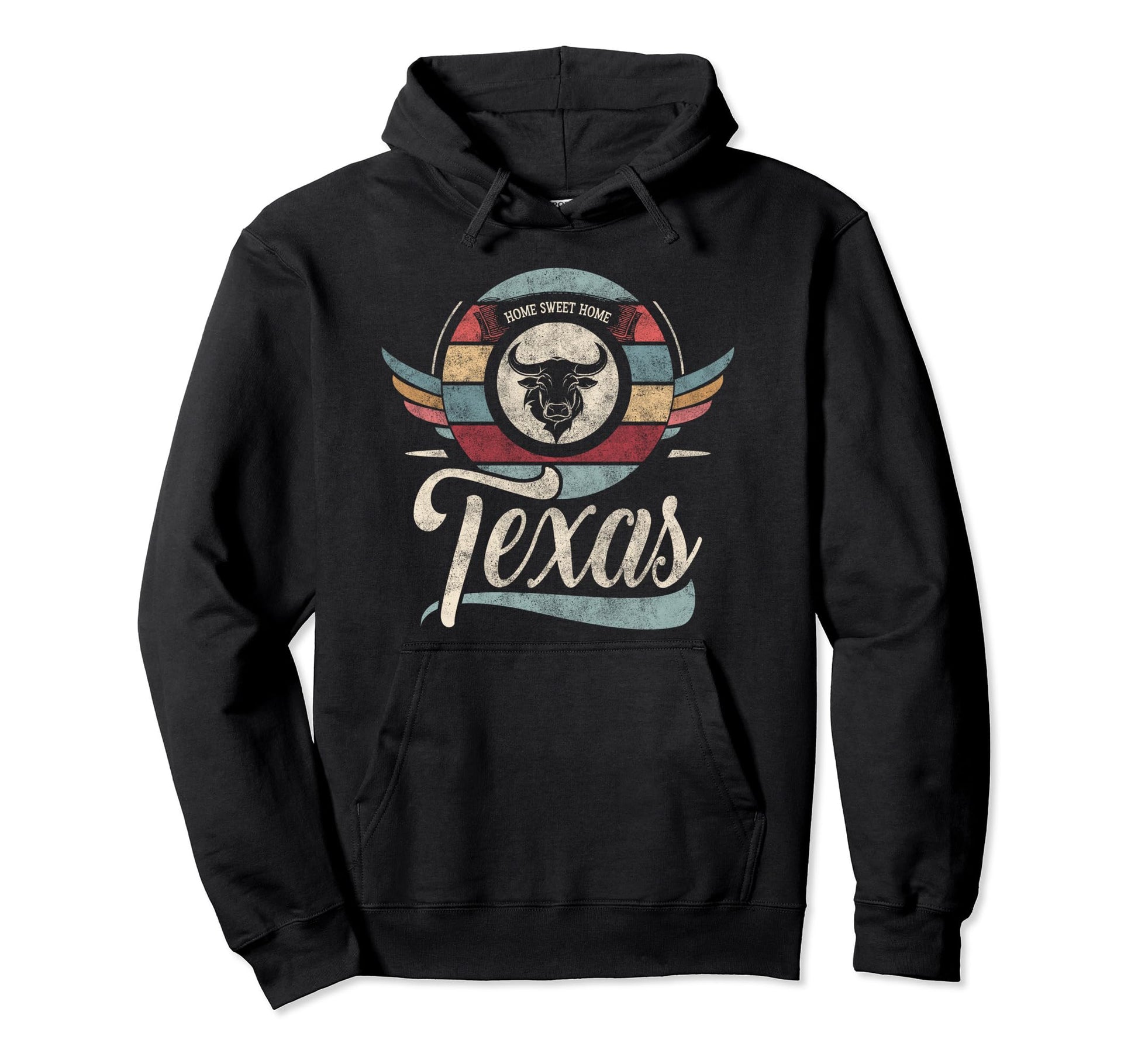 Texas State Animal Bull Sweet Home Boho Hoodie - Unique Graphic Men Women - T-Shirt, Sweatshirt, Hoodie