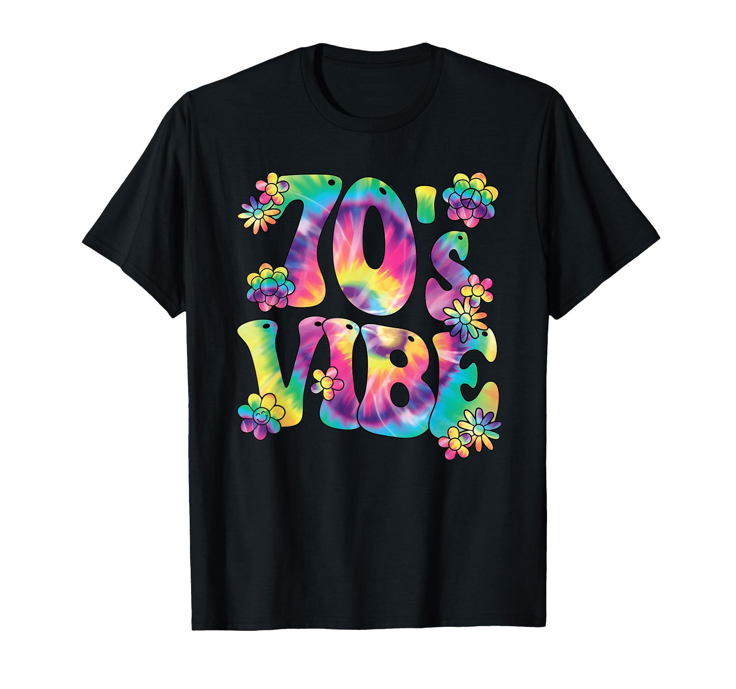 70S Vibe 70S Hippie Rainbow Groovy T-Shirt - Fun Novelty Design for Adults - T-Shirt, Sweatshirt, Hoodie