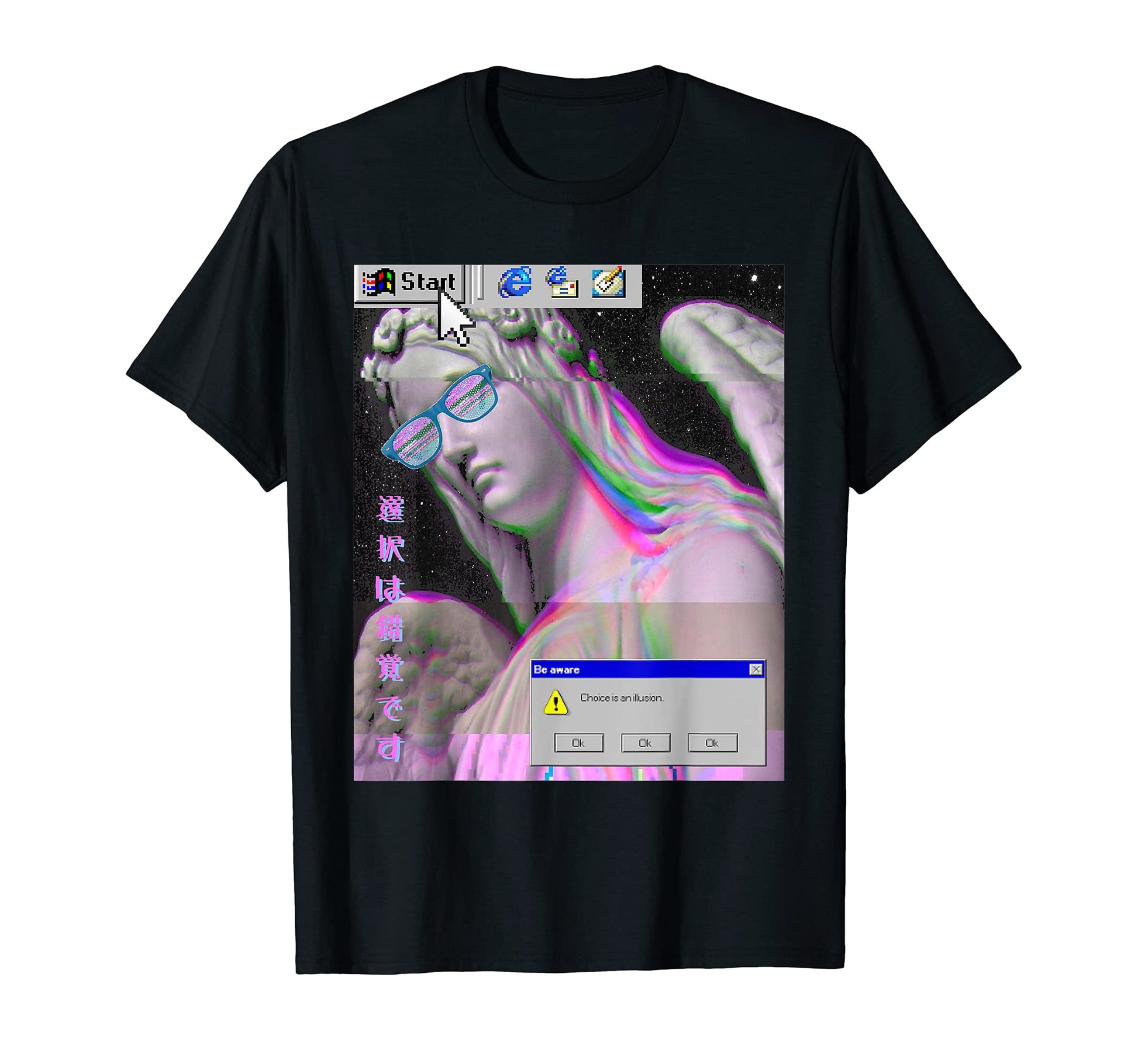 Vaporwave Aesthetic Statue 90S Art T-Shirt - Custom Art Print Men Women - T-Shirt, Sweatshirt, Hoodie