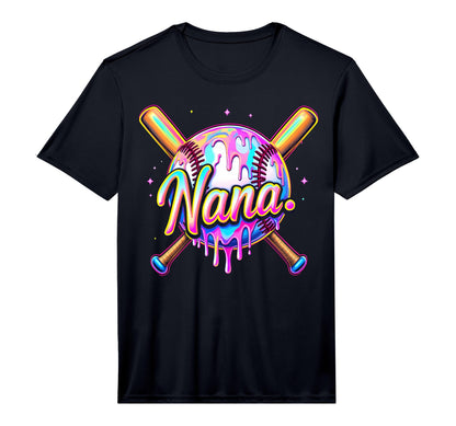 Baseball Drip Nana Tie Dye Baseball T-Shirt - Trendy Graphic for Adults - T-Shirt, Sweatshirt, Hoodie