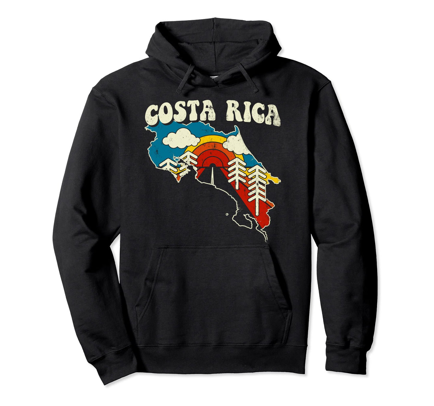 Costa Rica Costa Rican Country Rainbow Hoodie - Novelty Apparel for Adults - T-Shirt, Sweatshirt, Hoodie