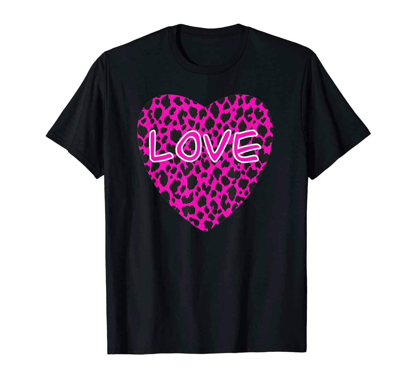 Leopard Heart Cheetah Y2K Aesthetic T-Shirt - Novelty Apparel for Adults - T-Shirt, Sweatshirt, Hoodie