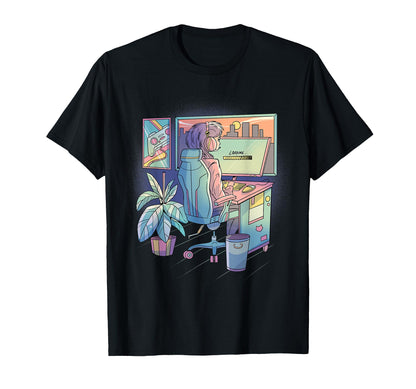 Anime Gamer Vaporwave Aesthetic T-Shirt - Aesthetic Graphic Men Women - T-Shirt, Sweatshirt, Hoodie