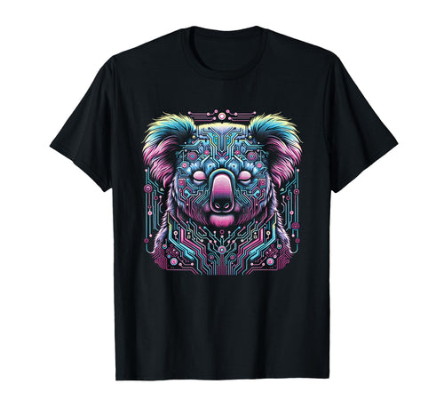 Vaporwave Koala Bear Cyberpunk Art T-Shirt - Minimalist Print for Adults - T-Shirt, Sweatshirt, Hoodie