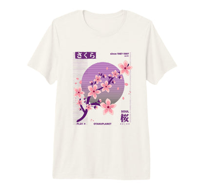 Vaporwave Japanese Sakura Floral T-Shirt - Fun Novelty Design Men Women - T-Shirt, Sweatshirt, Hoodie