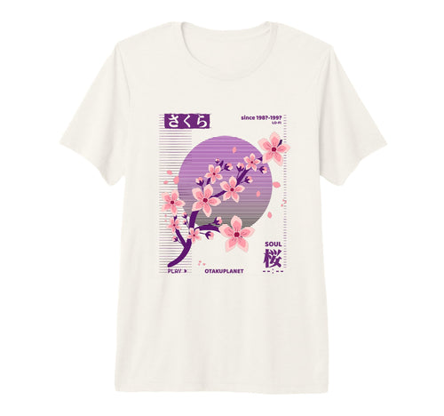 Vaporwave Japanese Sakura Floral T-Shirt - Fun Novelty Design Men Women - T-Shirt, Sweatshirt, Hoodie